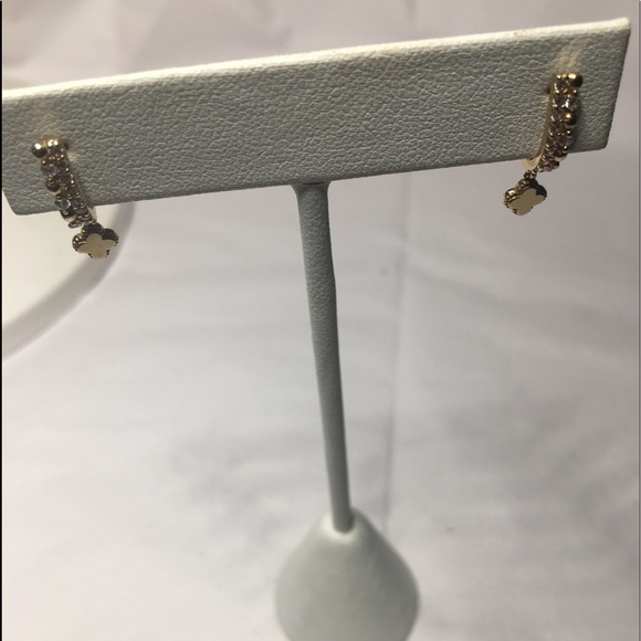 14K yellow gold diamonds dangle earrings